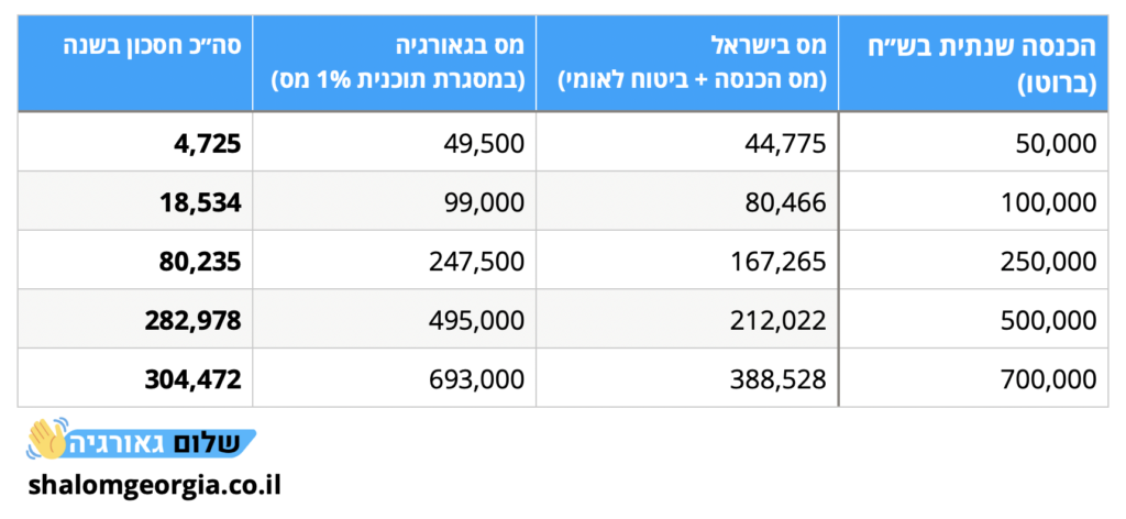 מס 1% לעסקים בגאורגיה
